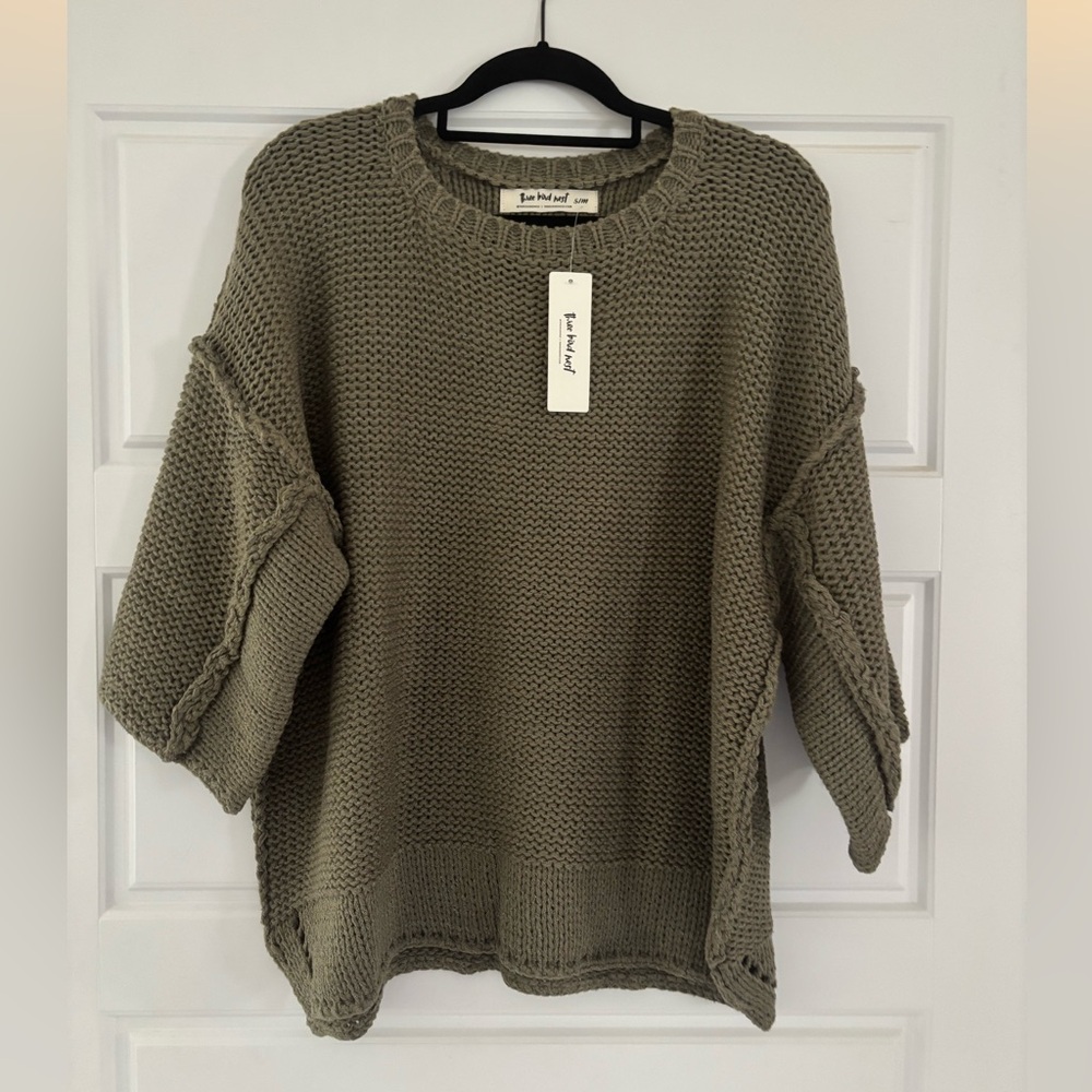 Three Bird Nest Crisp Air Sweater Olive